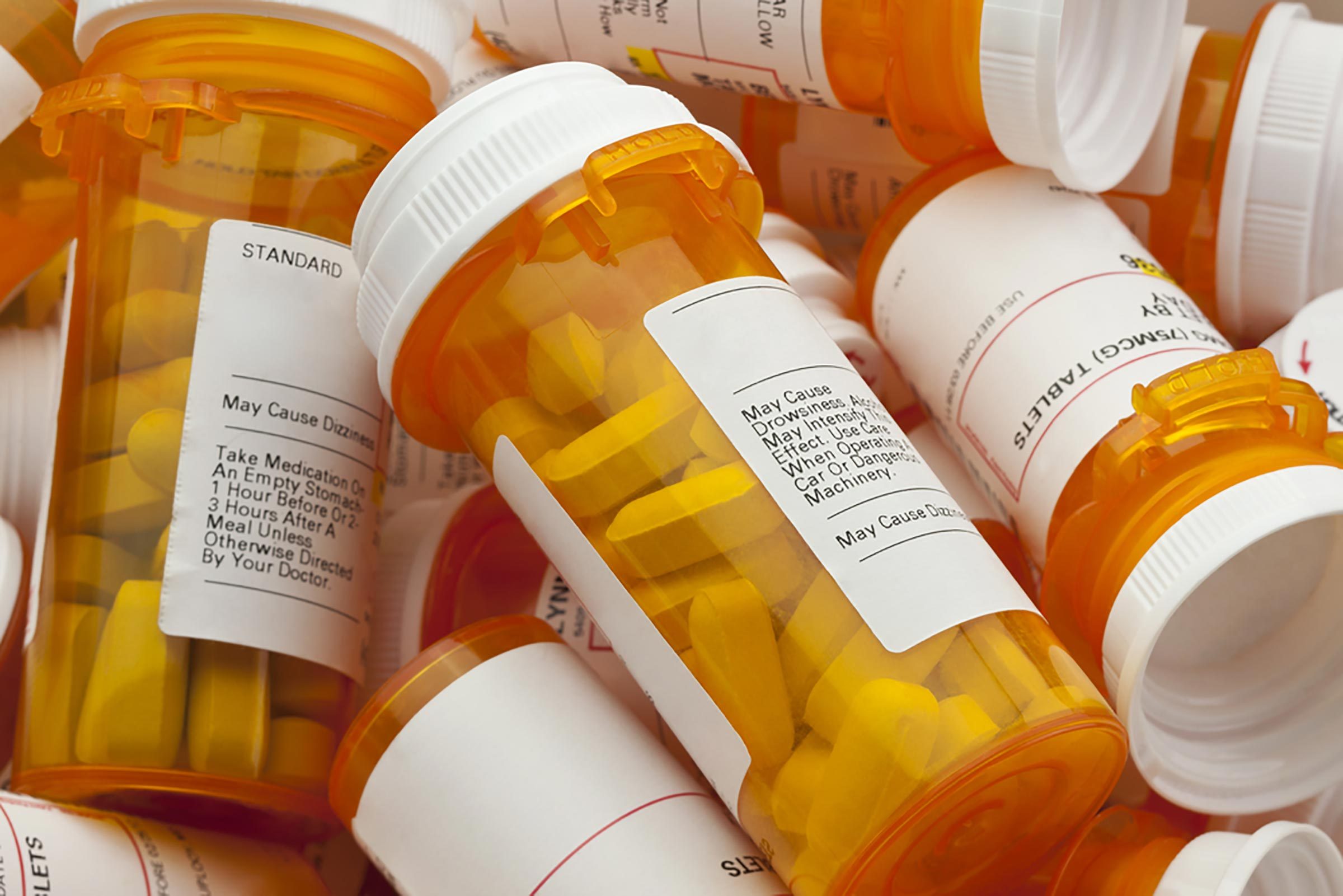 prescription medication bottles